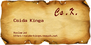 Csida Kinga névjegykártya